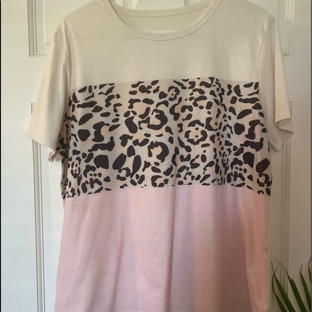 Tri Colored Leopard Tee